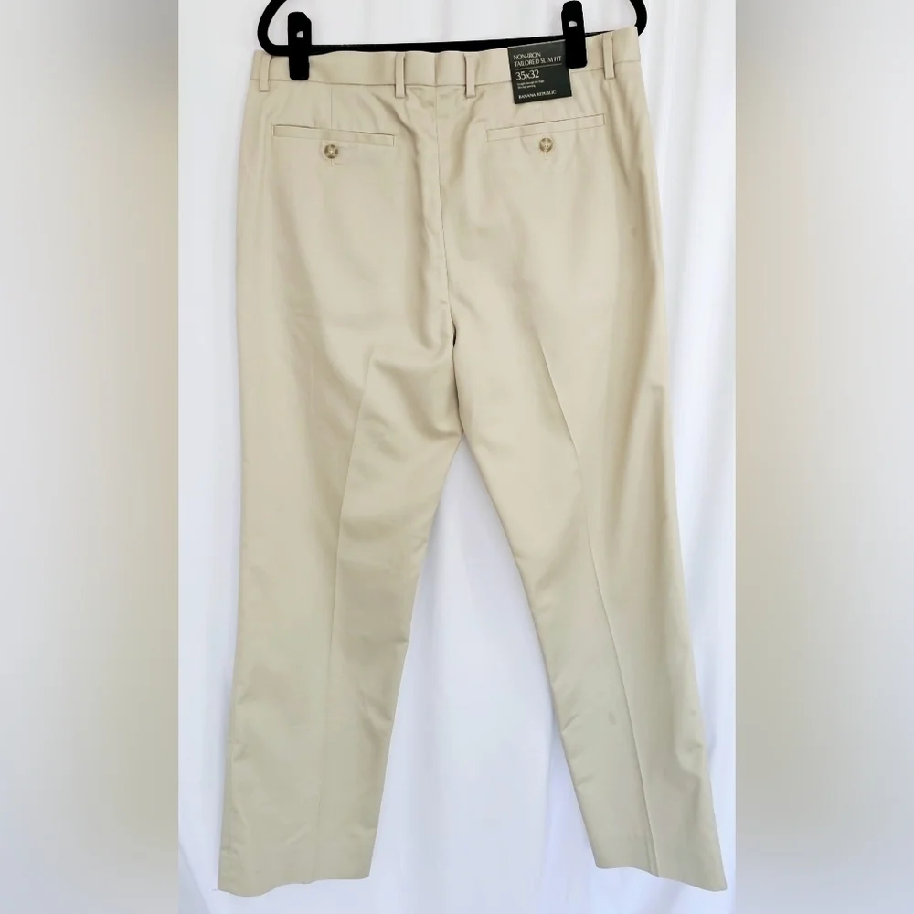 Banana Republic Men'sTailored Slim Fit No Iron Chino Pants 35x32 nWT
